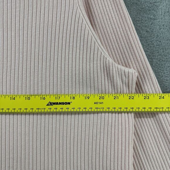 Talbots Sweater Womens Plus 2X Peach Rib Knit Mock Neck Snap Buttons Long Sleeve - Picture 12 of 14